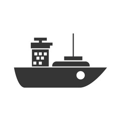 Fototapeta premium ship cargo industry icon vector graphic