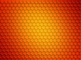 Orange Abstract background with hexagons