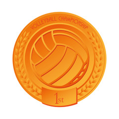 volleyball medal ball vector graphic icon