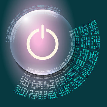 Vector abstract background and binary code and email symbol