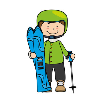 snowboard child kid boy sport winter vector graphic icon