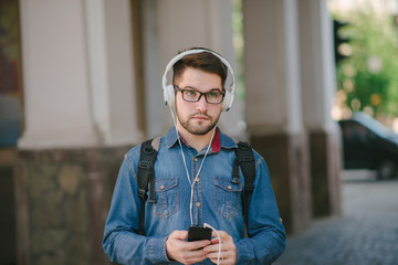 guy with headphones