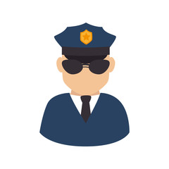 Obraz premium policeman officer security vector graphic icon