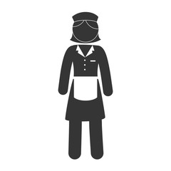 woman female waitress uniform apron service hair hat vector graphic isolated illustration