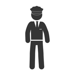 man chauffeur driver hat suit uniform tie male vector graphic isolated illustration