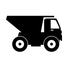 truck dump construction industry cargo service vector graphic isolated illustration