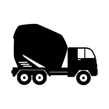 mixer concrete truck machinary cargo construction mix vector graphic isolated illustration