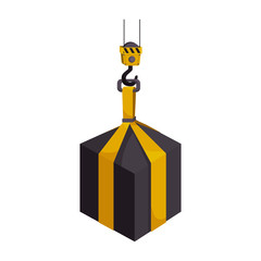 cargo hook hang hanging heavy object industry weight container vector graphic isolated illustration