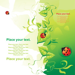 Green background. Vector illustration.