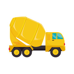 mixer concrete truck machinary cargo construction mix vector graphic isolated illustration