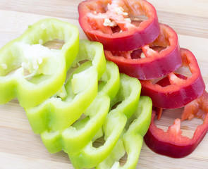 Fresh colorful sweet bell pepper isolated on a white background