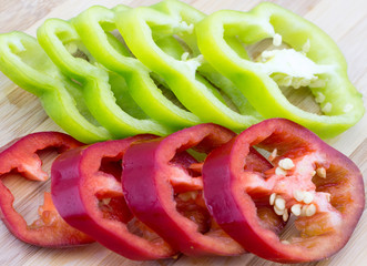 Fresh colorful sweet bell pepper isolated on a white background