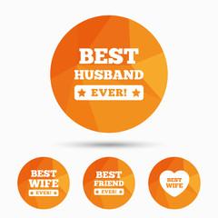 Best wife, husband and friend icons.