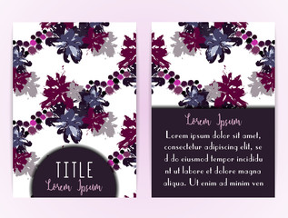 Cover template with abstract flowers-spots. Can be used for postcard, invitation, brochure, cover book, catalog. Size A4. Vector illustration, eps10