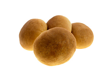 round wheat bread isolated on white background