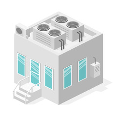 isometric facade of building