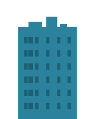 flat design single tall building icon vector illustration