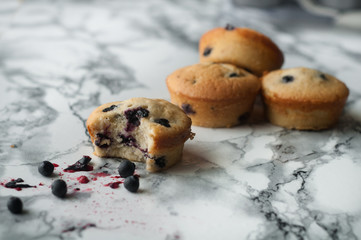 Muffin with blueberries