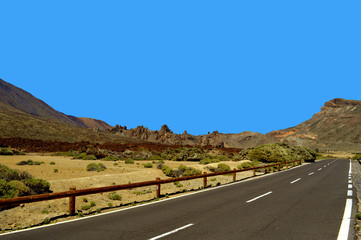 Mountain road TF-21 up to Mount Teide in Tenerife
