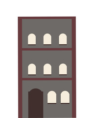 flat design single building icon vector illustration