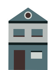 flat design single building icon vector illustration