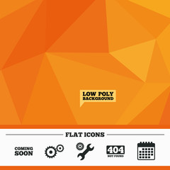 Coming soon icon. Repair service tool and gear.