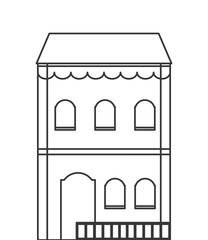 flat design single building icon vector illustration