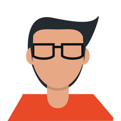 flat design faceless man with glasses icon vector illustration