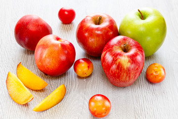 Assortment of juicy fruits background