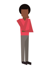 flat design dark skin faceless man icon vector illustration