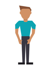 flat design faceless man icon vector illustration