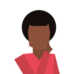 flat design dark skin faceless man icon vector illustration