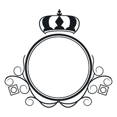 flat design decorative vintage frame with crown icon vector illustration