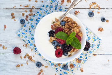 Yogurt with Granola and fresh berries