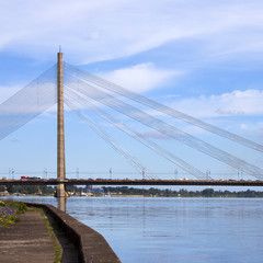 Vansu Bridge (1981, former Gorky Bridge) over Daugava River in R
