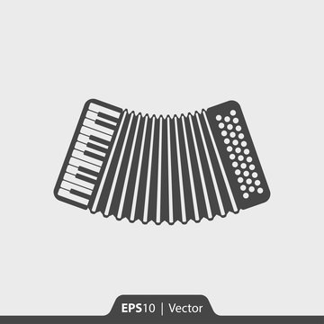 Accordion musical instrument vector icon for web and mobile