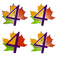 Set of logos four seasons