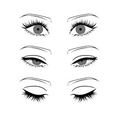 Female eyes outline