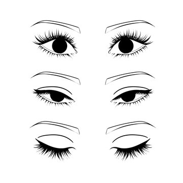 Female eyes outline