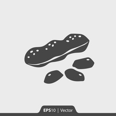 Peanut vector icon for web and mobile