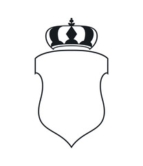 flat design crest with crown icon vector illustration