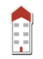flat design single building icon vector illustration