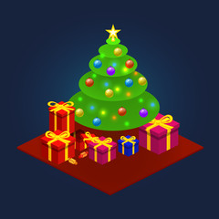 isometric Christmas set