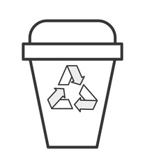 flat design recycle bin icon vector illustration