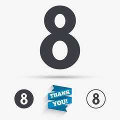 8 March Women's Day sign icon. Eight symbol.