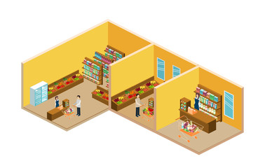Obraz premium isometric shop