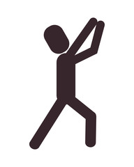 flat design man pictogram with arms extended icon vector illustration