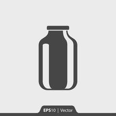 Glass jar vector icon for web and mobile