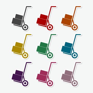  Handcart - vector icon