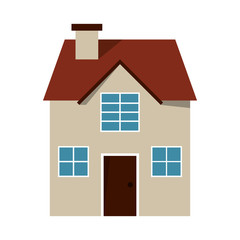 flat design house frontview icon vector illustration